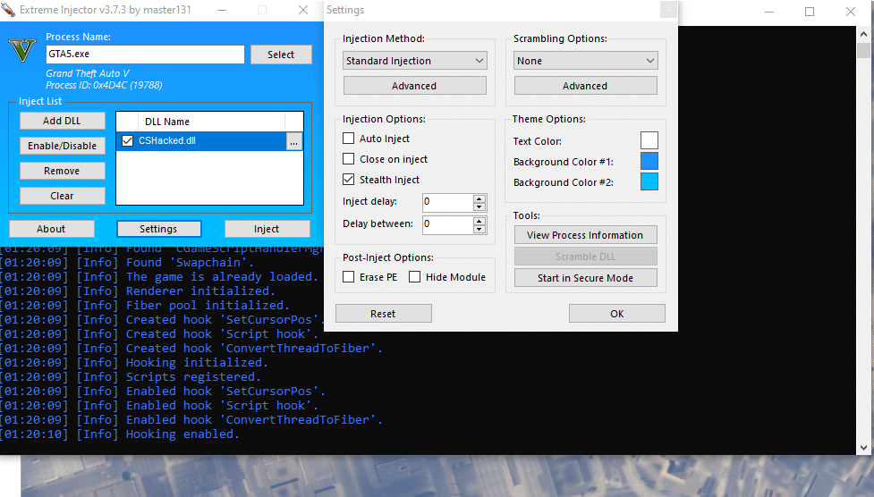 valance menu 2.5 injector settings