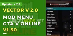 Vector v2.0 Mod Menu GTA V Online 1.50