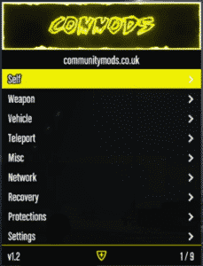 commods mod menu