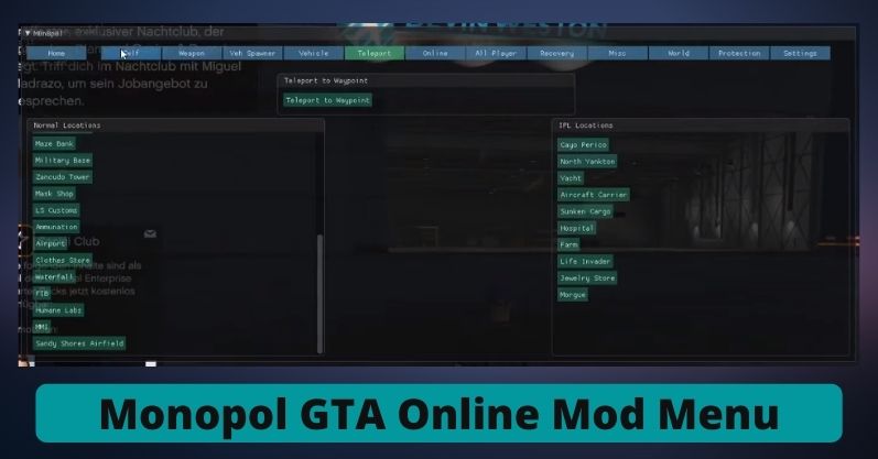 Monopol mod menu gtav online